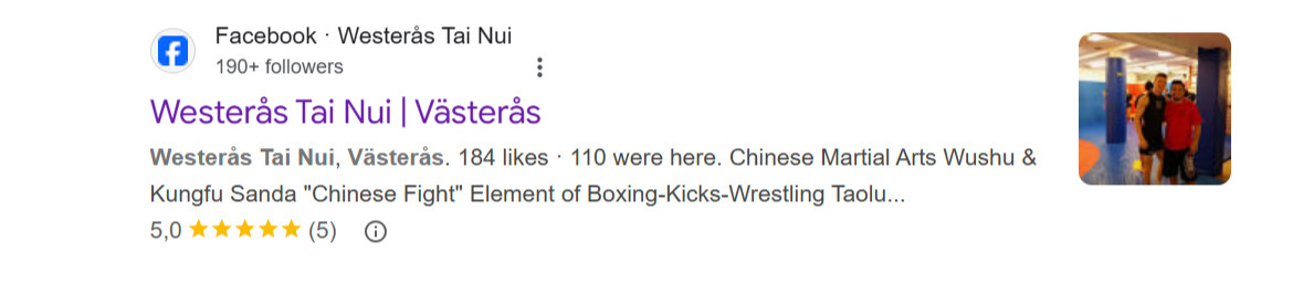 Följ Westeras Tai-Nui Club på Facebook för senaste nyheter och tävlingar i Västerås